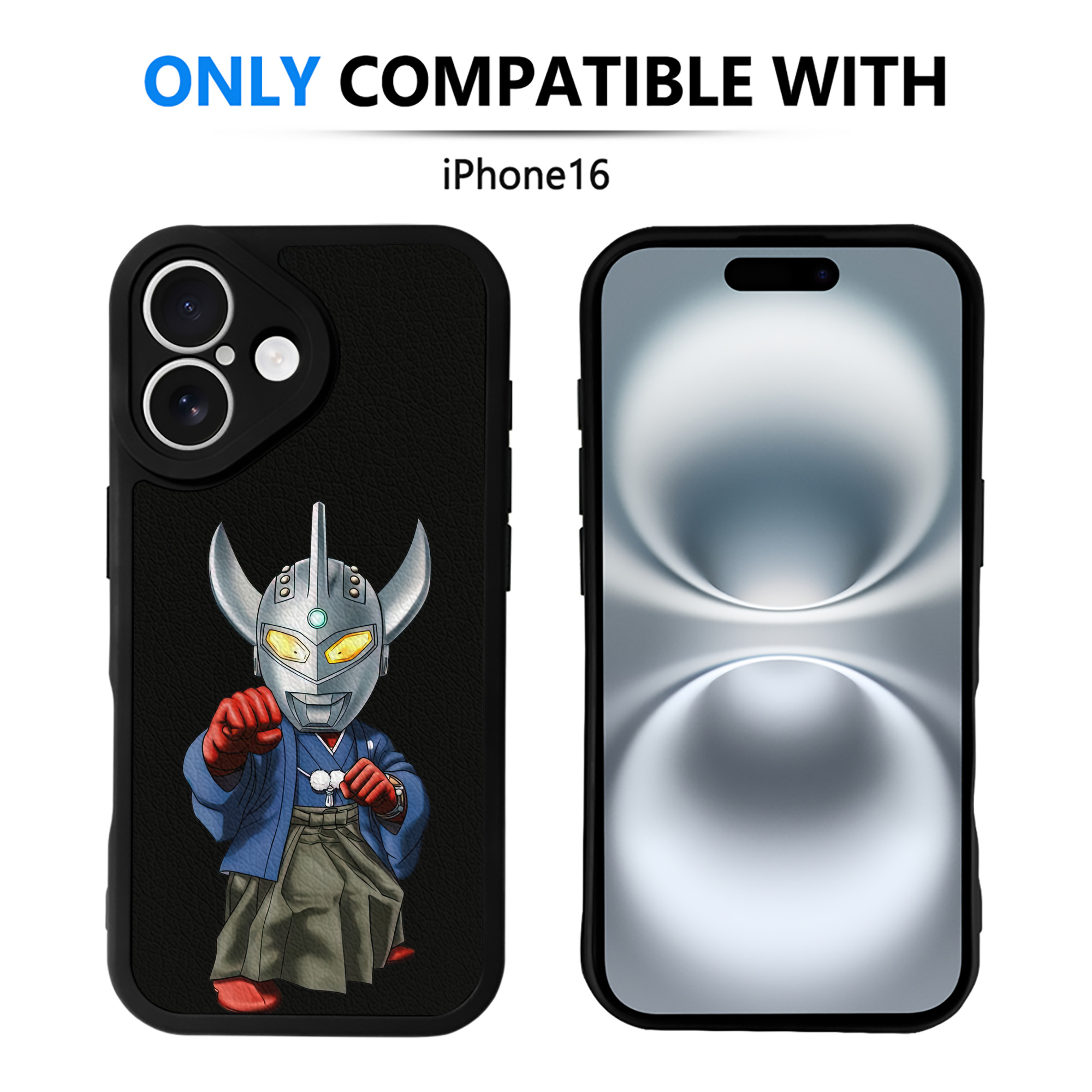 （画像用） ウルトラマン Ultraman 【iPhone 16シリーズ対応】シリコンスマホケース（レザー調） 材質：シリコン
